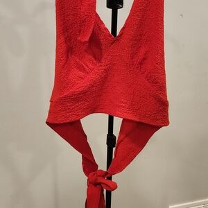 SHEIN Vibrant Red Textured Top